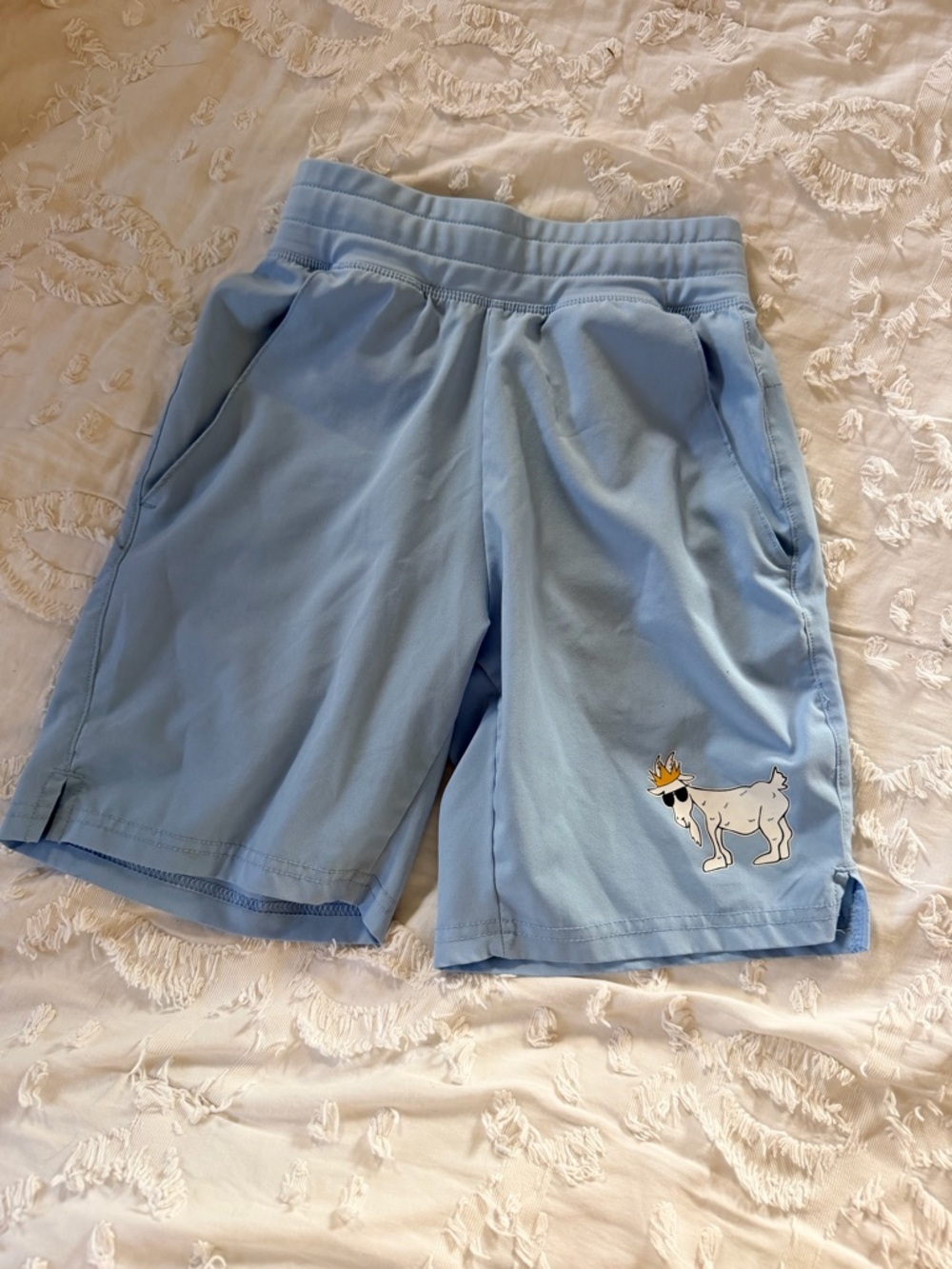 Goat USA Boys Shorts Youth Small Light Blue Athletic Casual